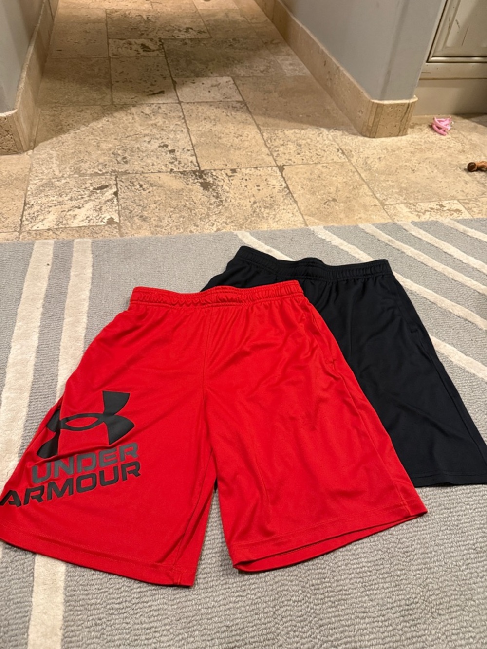 Under Armour Red and Black Boys' Athletic Shorts Set